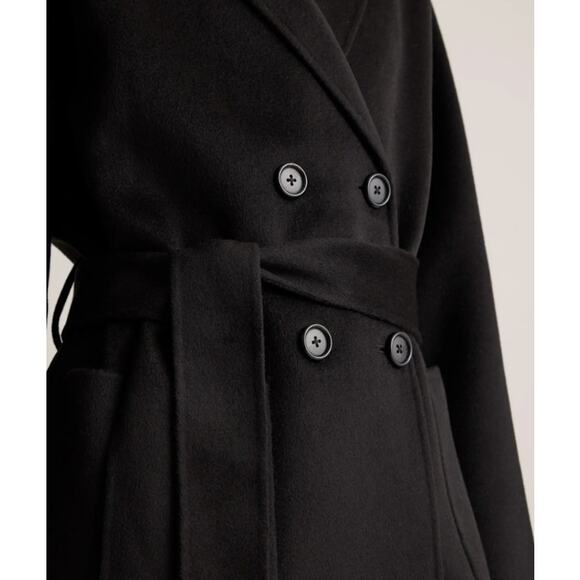 Quince Wm's 100% Mongolian Cashmere Double-Faced Coat Black Sz M NWT - Picture 6 of 6
